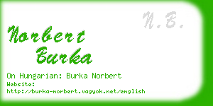 norbert burka business card
